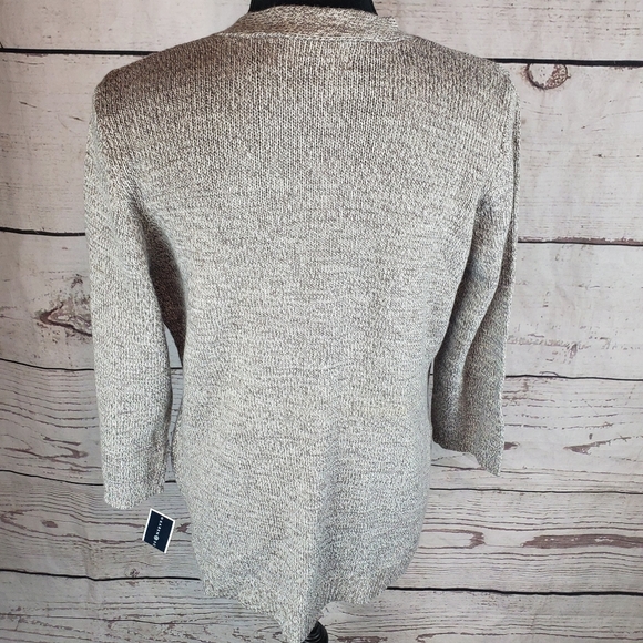 Gray Cardigan Sweater Boxy Open Front Gray Casual - Picture 2 of 7